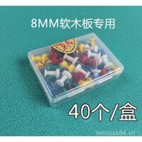 8mm 10mm Bảng Cork Ghim Nhựa Màu Đặc Biệt Ghim Đinh 40 Miếng mỗi Hộp