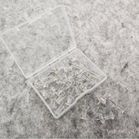 8mm Ghim đẩy trong suốt vô hình, ghim ngắn, hộp 30 ghim tin nhắn, ghim nút chai, ghim ảnh treo tường, đóng hộp