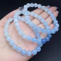 8mm Màu Sắc Tự Nhiên Aquamarine Vòng Tay Handmade Năng Lượng Tài Lộc Đá Quý Khoáng Chất Người Phụ Nữ Bùa Hộ Mệnh Trang Sức Quà Tặng 1 Chiếc