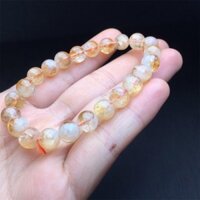8mm Tự Nhiên Citrine Vòng Tay Thạch Anh Handmade Chữa Bệnh Pha Lê Trang Sức Co Giãn Lắc Tay Trẻ Em Quà Tặng Sinh Nhật 1 Chiếc