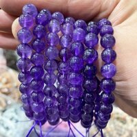 8mm Tự Nhiên Trong Suốt Thạch Anh Tím Hạt Vòng Tay Pha Lê Tím Vòng Tay Yoga Lắc Tay Năng Lượng Đá Trang Sức
