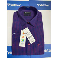 (8P2170) Áo sơ mi Việt Tiến tay ngắn vạt ngang form regular fit hơi ôm