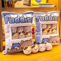8pcs mini mèo đồ chơi sang trọng trong một sáng tạo Gối nhồi thỏ Unicorn Pig Pudding đồ ăn nhẹ nhồi đồ chơi trong một đệm ném Gối quà tặng