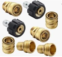 8PCS Suit High Pressure Cleaner Water Gun Pipe Fittings 1/2-3/4-3/8-m22 Full Copper Conversion Connector