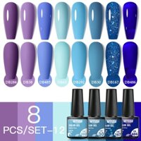 8pcs/set Gel Màu Ngâm MTSSII Tắt Lấp Lánh Shinny Nail Art UV LED Varnish Mẹo Làm Móng Tay Nữ Quà Tặng