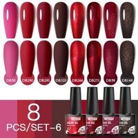 8Pcs/Set Gel Sơn Móng Tay MTSSII UV Màu Sắc Khác Nhau Lấp Lánh Thời Trang Sang Trọng