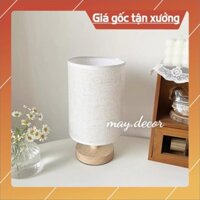 8uk Đèn ngủ để bàn đế gỗ Decor Vintage kèm bóng đèn LED tiết kiệm điện - may.decor