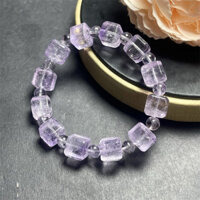 9-11mm Tự Nhiên Oải Hương Thạch Anh Tím Khối Vòng Tay Thời Trang Nữ Chữa Bệnh Trang Sức Đá Quý Reiki Năng Lượng Đá Tặng 1 Chiếc