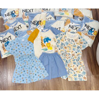 (9-27kg) Set 3 bộ bé trai cộc tay sư tử tone xanh da trời