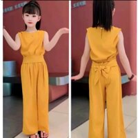 (9-35kg) Bộ áo cột nơ phía sau,đính nút 2 vai + quần dài lưng thun ống rộng chất lụa mềm( mua 2 bộ tặng 1 chuỗii)