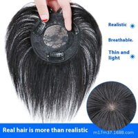 9 * 9cm 100% Tóc Con Người Màu Đen Và Nâu Đậm Tóc Topper Tóc Thay Thế Tóc Trắng Thoáng Khí Và Nhẹ Tóc Giả Tăng Khối Lượng Tóc Cho Người Phụ Nữ