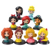 9 Cái / bộ Disney Công Chúa Series Dễ Thương Aurora Belle Bạch Tuyết Mộc Lan Moana Rapunzel Nhân Vật Hành Động Đồ Chơi Búp Bê Quà Tặng Đáng Yêu