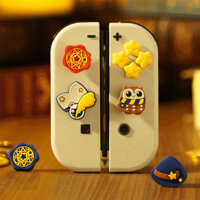 9 Chiếc Mũ Cầm Ngón Tay Cái Dễ Thương Mũ Cần Điều Khiển Tương Thích Với Nintendo Switch Joycon / OLED / Switch Lite, Magic Acageng Grip Nút Dính Bộ Điều Khiển 3D Analog Ergonomic Kit (Cú, Ngôi Sao