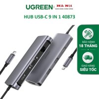 [9 IN 1] 40873 Cáp chuyển USB TypeC sang 3 USB 3.0, HDMI 30hz, RJ45, SD, TF, VGA, PD UGREEN