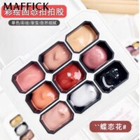 9 Lưới Dán Keo Dán Móng Tay Gel Sơn Móng Tay Làm Mờ Phấn Má Hồng Sơn Móng Tay Gel 9 Màu Trong Một Hộp 【bluey】