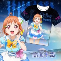 9 Màu LoveLive! Nắng! Aqours Áo Thun In Hình Trang Phục Hóa Trang Tình Yêu Sống Mái Ấm Của Chi Chika Áo Thun Tay Ngắn In Chữ Cổ Áo