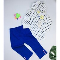 [90] Bộ nỉ da cá Balabala - Xanh chấm bi