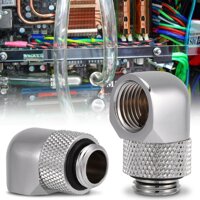 90 Degrees PC Water Cooling Two-Touch Fitting G1/4 Thread Elbow Barb Connector for Tube (Silver) - intl