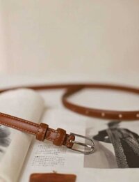 90 Nhỏ Tự Chế Trẻ Da Bò Phụ Nữ Thắt Lưng Bạc Nút