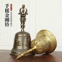 90% Tỷ Lệ Khen ngợi Đồng Thau Tay Lục Lạc Chuông Phật Ling Sanqing Chuông Đạo Chuông Tam Giác Chuông Kim Cương Đầu Vuông Dharma Bell jjtt0227