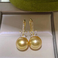 90% Tỷ Lệ Khen ngợi Vỏ Thạch Biển Nanyang Vỏ Vàng Hạt Ngọc Trai Đen Bạc 925 Không Gây Dị Ứng Móc Tai Bông Tai Nhẹ Bông Tai Sang Trọng Thời Trang Phù Hợp Với