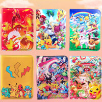 [900/400 THẺ] Album đựng card thẻ bài sưu tập Pokemon bằng da anime hoạt hình kích thước 3x3 2x2 sổ đựng card