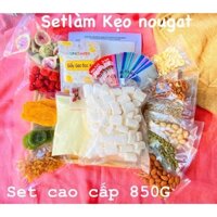 {900G thành phâm} set nguyên liệu làm kẹo Nougat cao cấp -Kèm bơ lạt TH true mikl