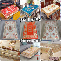 [90cmx150cm] Khăn trải bàn 3D Chữ Nhật sang trọng không thấm nước, chống thấm dầu mỡ, dễ lau chùi (đủ màu) trang trí Tết