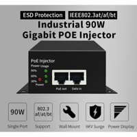 90w gigabit poe injector poe ++ ieee802.3bt ethernet switch power supply cho ptz camera wifi ap voip phone 100v-240v