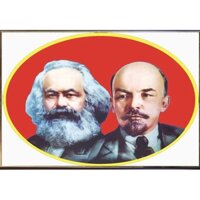 90x60cm Tranh treo tường Các Mác _Lê Nin/ Tranh tráng gương Các Mác_Lê Nin/ cỡ theo yêu cầu chat shop