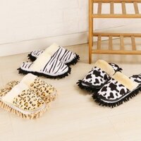 [91% Đánh giá tích cực] Dép lau nhà dày mùa đông cho cặp đôi, giày lau nhà chenille có thể tháo rời và giặt được