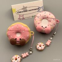 [92% Đánh giá Tích cực] Mặt dây chuyền Donut Sáng tạo và Độc đáo Tương thích với Vỏ AirPods 1/2 Apple Wireless Pro Mẫu Mới 3