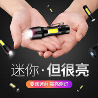 92% Mini Đèn Pin Nhỏ Ánh Sáng Mạnh Tầm Xa Zoom Có Thể Điều Chỉnh Sạc Lại Nhà Ký Túc Xá Sinh Viên Chiếu Sáng Ban Đêm Chống Thấm Nước 007