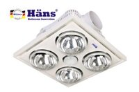 920k - Đèn sưởi nhà tắm Hans bốn bóng âm trần H4B