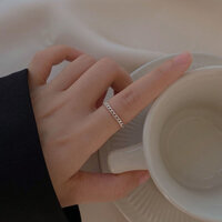 925 Bạc Dây Xích Nhẫn Nữ Đơn Giản Niche Thiết Kế Ánh Sáng Sang Trọng Thời Trang Độc Đáo Chỉ Số Nhẫn Đuôi Vòng Phong Cách Thoáng Mát 3.093.09