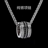 925 Bạc Sterling Dây chuyền cặp đôi xoay được, vòng eo nhỏ, phong cách hip-hop, mặt dây chuyền nam, trang sức thiết kế sang trọng nhẹ nhàng MEYW
