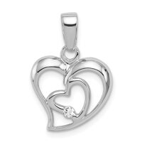 925 Sterling Silver Cubic Zirconia Cz Double Heart Pendant Charm Necklace Love Multiple Fine Jewelry For Women Gifts For Her