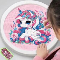 93% Tỷ Lệ Khen ngợi Hoạt Hình Công Chúa Tranh Gắn Đá Kỳ Lân Trẻ Em diy Handmade Chất Liệu Gói Kim Cương Dán Tranh Cầu Vồng Ngựa Tự Làm Tranh Handmade 0321