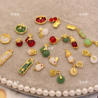 ✨93% Tỷ Lệ Khen ngợi Hợp Kim Mặt Dây Chuyền Thủy Tinh Khóa An Toàn Túi Đựng Tiền Đậu Phộng Treo Kẻ Sọc Phụ Kiện diy Vòng Tay Đính Hạt Vòng Tay Phụ Kiện 25.3.20