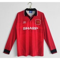 94-96 MU Man Utd Sân nhà Áo bóng đá cổ điển dài tay
