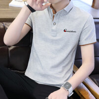 95% Cotton Áo Sơ Mi polo Nam Tay Ngắn Phiên Bản Hàn Quốc Slim-fit Áo Thun Nam Sinh Viên Ve Áo Thời Trang Top 7-9