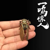 95% Tỷ lệ khen ngợi Đồng nguyên chất Cicada Đồng thau biết Cicada Đồ trang trí bằng đồng Tay cầm Miếng đồng Côn trùng Blockbuster Cổ khắc vi mô Đồ đồng cổ 3