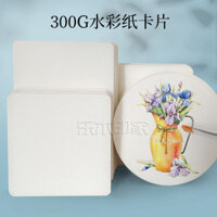 95% Tỷ Lệ Khen ngợi Giấy Màu Nước Bưu Thiếp Thẻ Nhỏ Tròn Màu Nước Tranh Giấy Vuông Trung Bình Hạt Thô Màu Nước Tranh Thẻ 300g 2.24