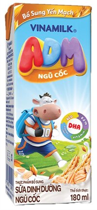 (953) VINAMILK sữa ngũ cốc yến mạch adm 180ml - Hộp