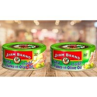 (96% Tốt Thật) 👉 Cá ngừ xắt lát ngâm dầu Olive ít muối Tuna Flakes in Olive Oil Ayam Brand - Thái Lan 👉  lốc 2 hộp x 16