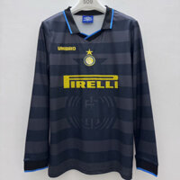 97-98 Inter Milan Hai Khách Dài Tay Retro Áo Bóng Đá S-XXL Người Lớn Dài Tay Nhanh Khô Áo AAA
