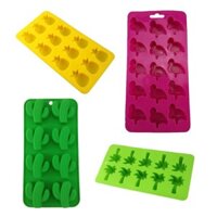97% Đánh giá tích cực Khuôn làm đá silicone hình cây dừa dứa, chim hồng hạc, xương rồng, khuôn sô cô la, khuôn DIY đá viên/3.7