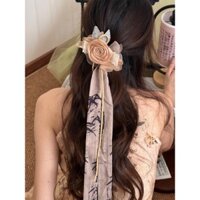 ✨97% Tỷ Lệ Khen ngợi Mới Phong Cách Trung Hoa Lá Chết Hoa Hồng Ruy Băng Kẹp Nữ 2024 Cao Cấp Nửa Tie Tóc Nhẹ Nhàng Cá Mập 25.3.26