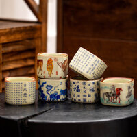 97% Tỷ Lệ Khen ngợi Ru Kiln Bộ Trà Gốm Phong Cách Trung Quốc Mở Mảnh Có Thể Nâng Cao Uống Trà Master Cup Trà Vuông Cổ Cốc 25.3.29