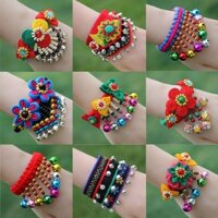 9782 Người Bộ Sưu Tập Phong Cách Dân Tộc Vải Chuông Vòng Tay Vân Nam Lệ Giang Đặc Điểm Hoa Handmade Trang Sức Retro Khiêu Vũ Quà Tặng Vòng Tay Hoa sll1.13